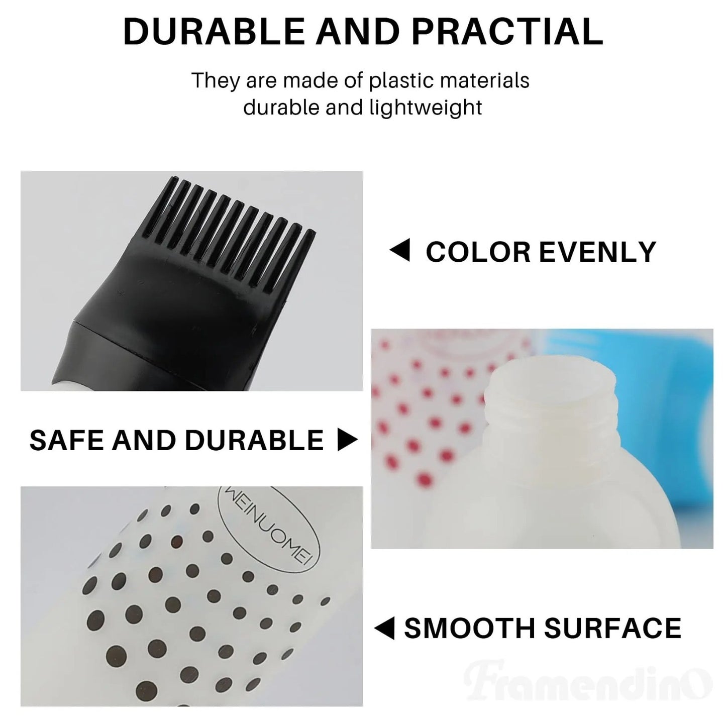 Hair Dye Applicator Bottle with Root Comb Tip