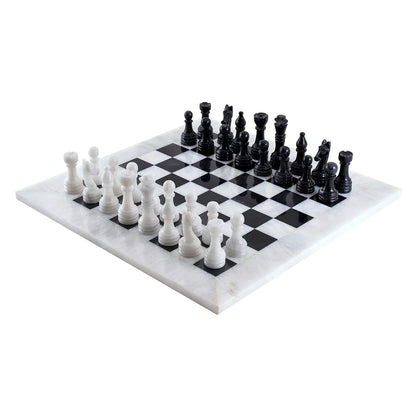 Opulent Elegance: White & Black Marble Chess Set (Only In Karachi)