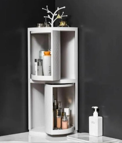 360° Rotating Triangle Corner Shelf With Door