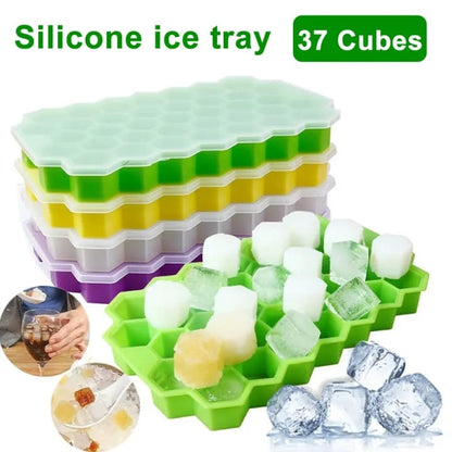 Honeycomb Silicone Ice Cube Trays with Removable Lids