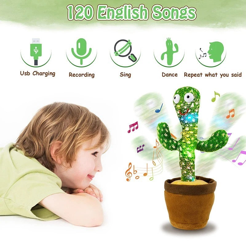 Dancing and Talking Cactus Plush Toy with USB Charging