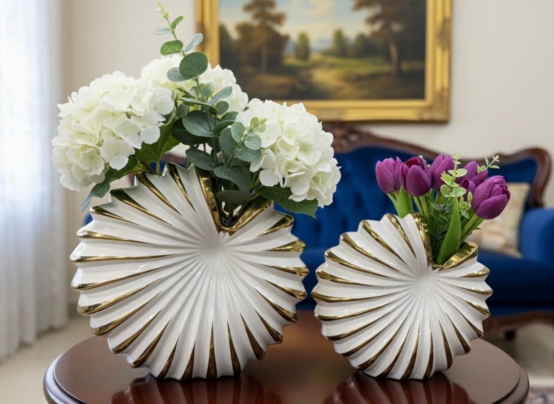 Radial Elegance Sculpted Vase Set (2 Piece)