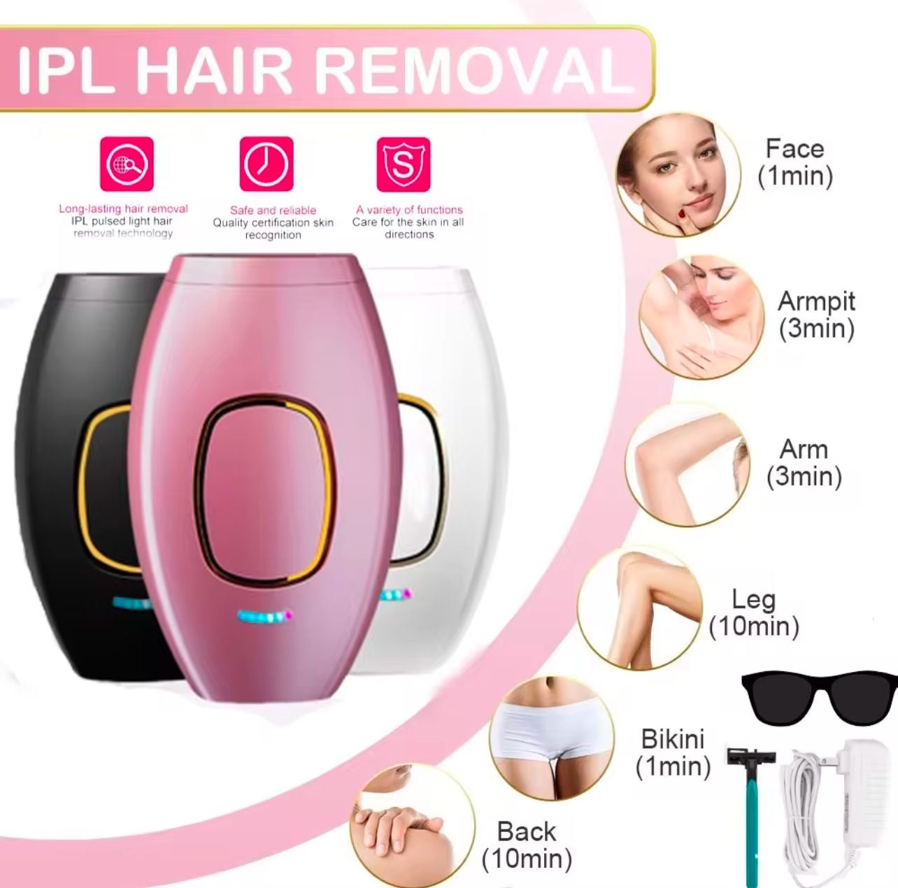 Professional IPL Laser Hair Removal Handset