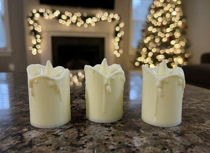 Flickering LED Flameless Wax Candle Set (3 Piece)