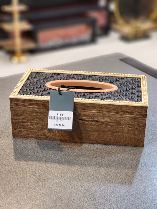 Stylish Wooden and Woven Rattan Tissue Box Holder