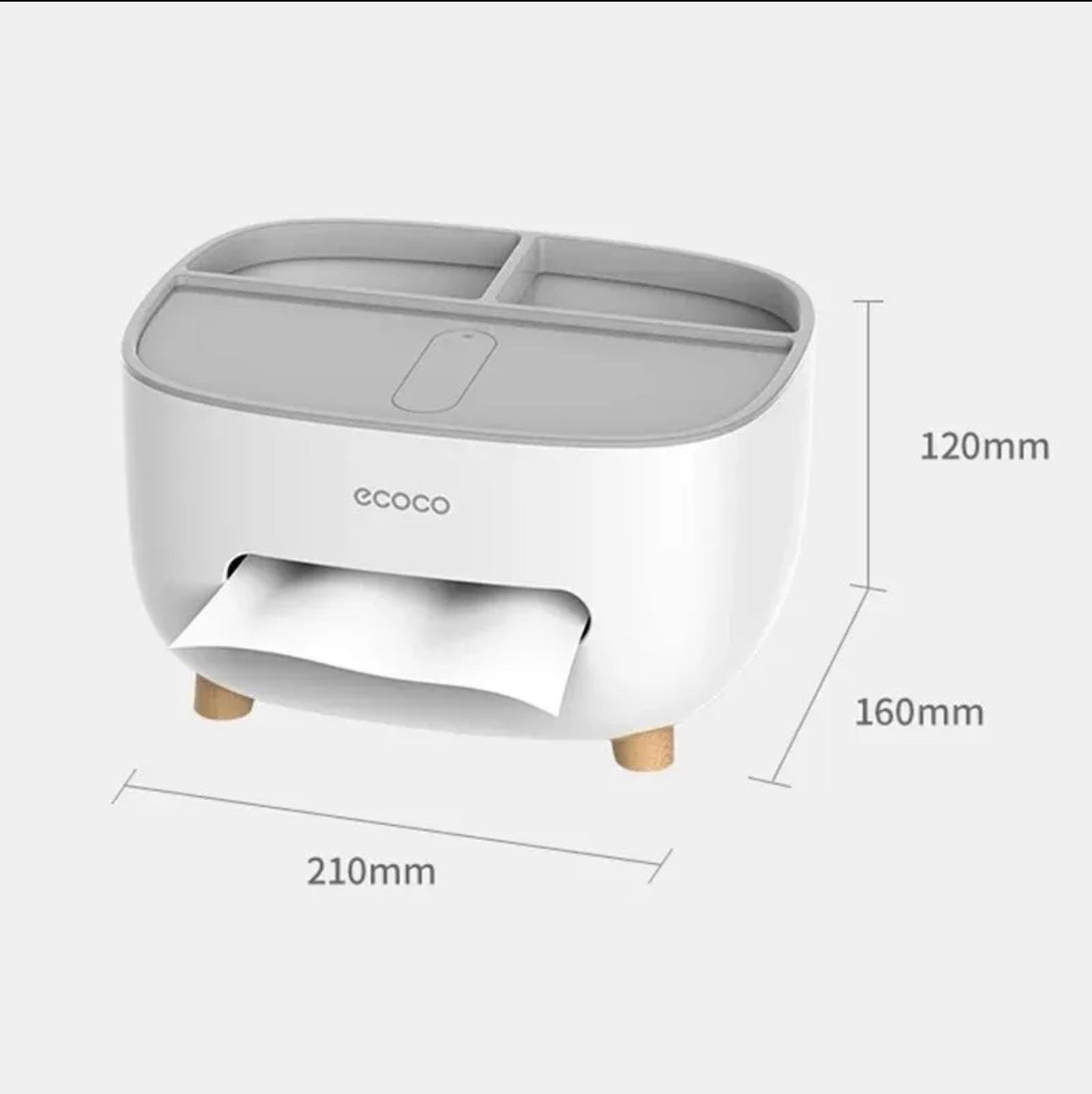 Ecoco Multi-Functional Tissue Box Holder - Desktop Organizer & Stationery Storage