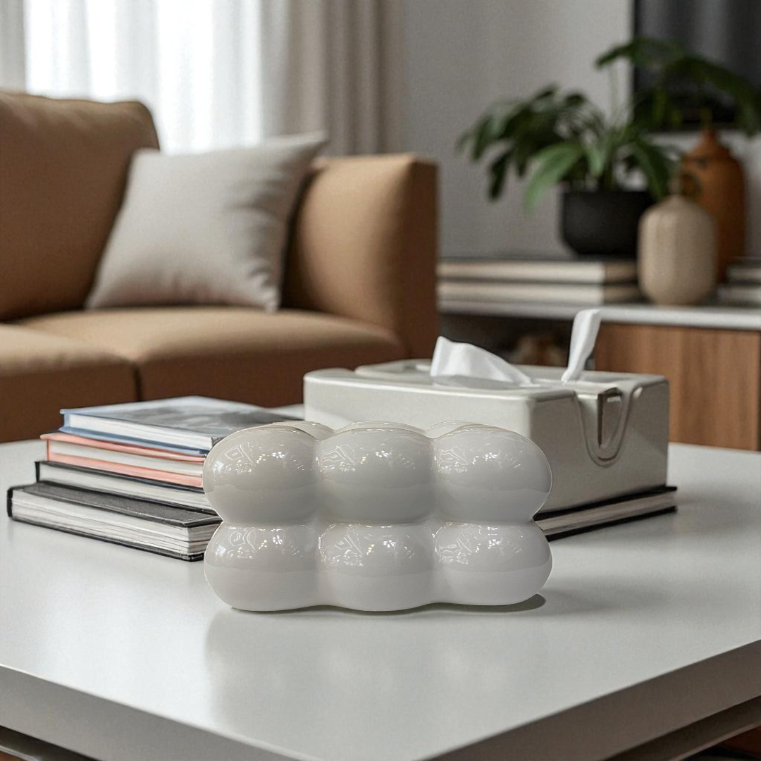 Ceramic Bubble Stack Tissue Box