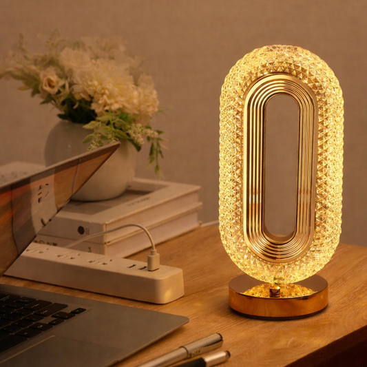 Crystal Acrylic Oval Table Lamp