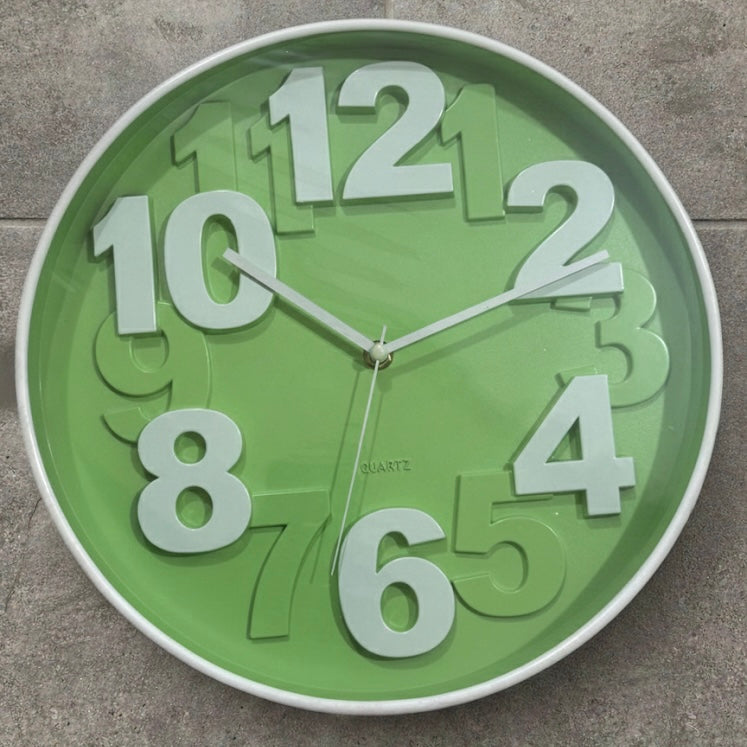 Wall Clock with 3D Numbers
