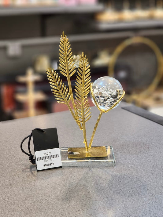 Decorative Golden Fern Crystal Ball