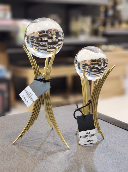 Celestial Spheres on Gilded Wheat Stands