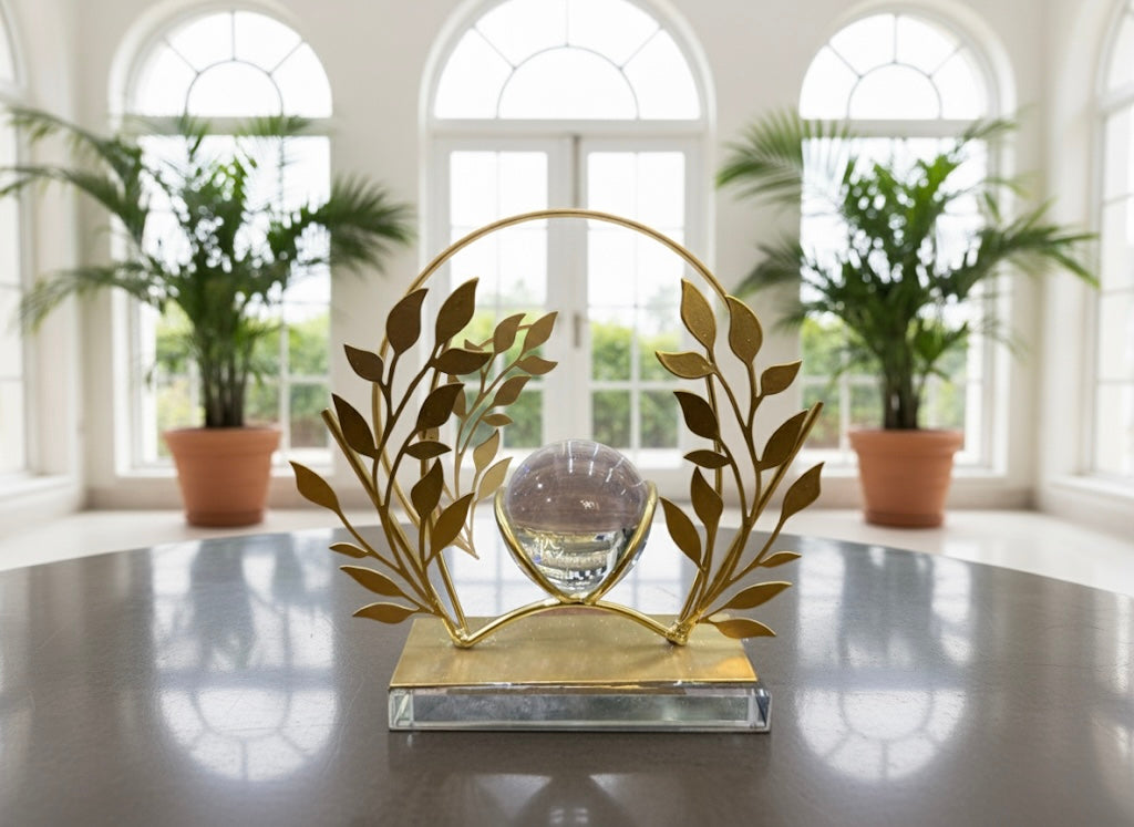 Metal and Crystal Decorative Sculpture/Award