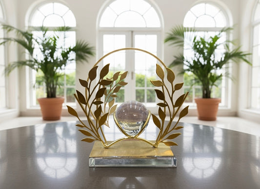 Metal and Crystal Decorative Sculpture/Award