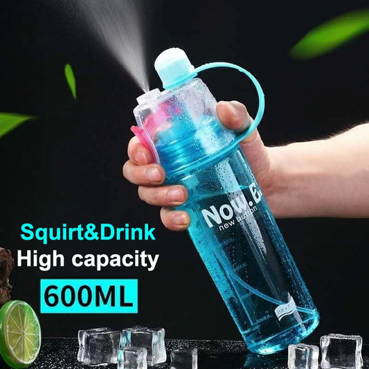 2-in-1 Sports Water Bottle with Cooling Mist Spray - Leak-Proof Gym & Outdoor Flask