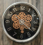 Industrial Gear Skeleton Wall Clock - Moving Gears Roman-Style Decor