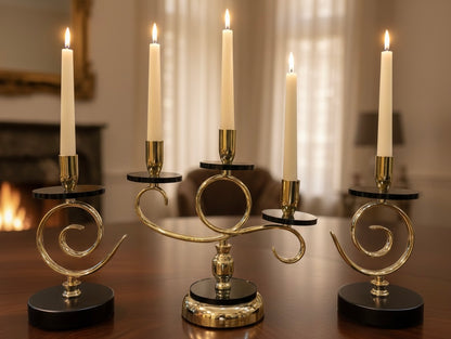 Golden Spiral Candelabra Set