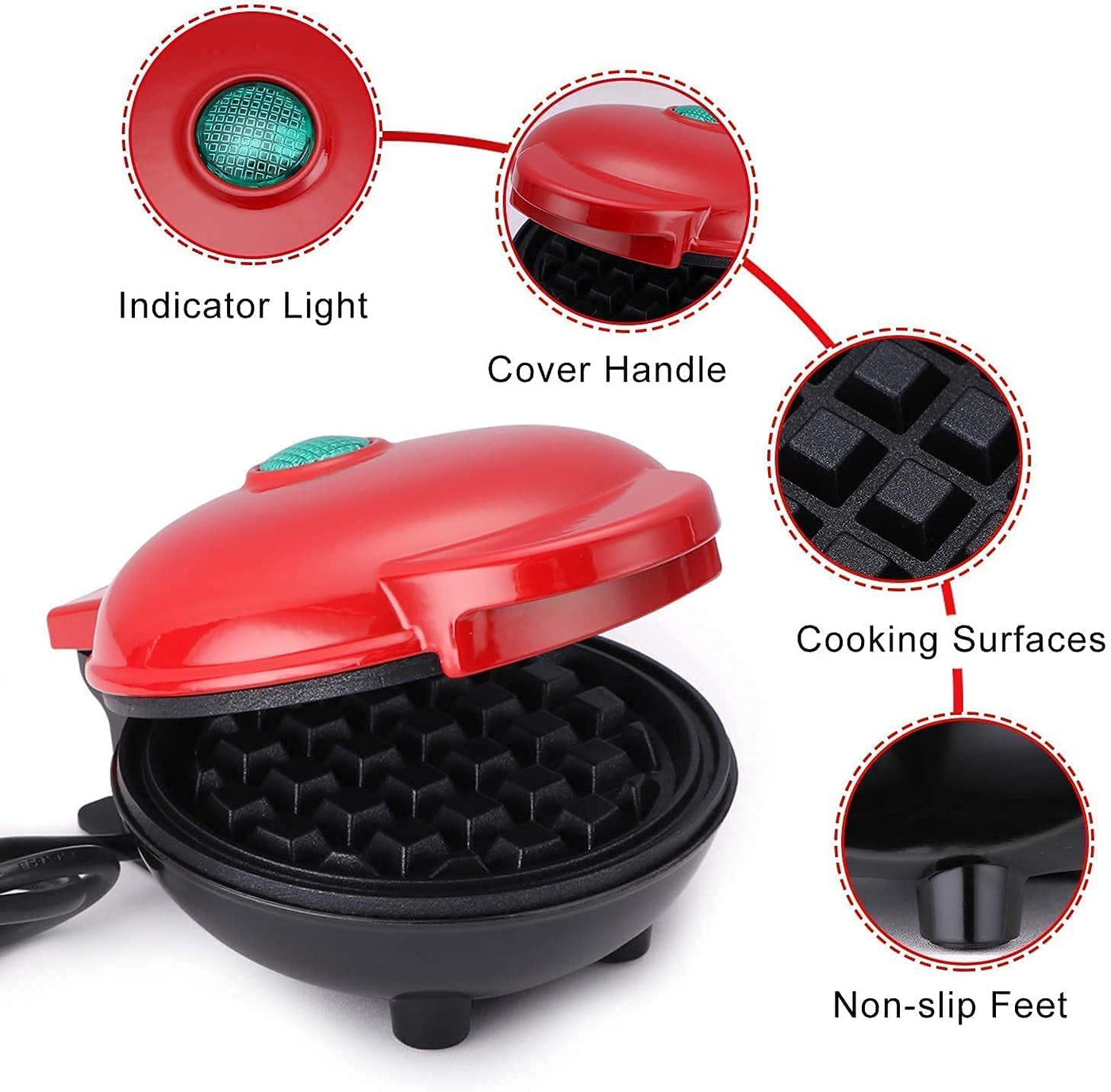 Compact Electric Mini Waffle Maker for Quick Breakfasts
