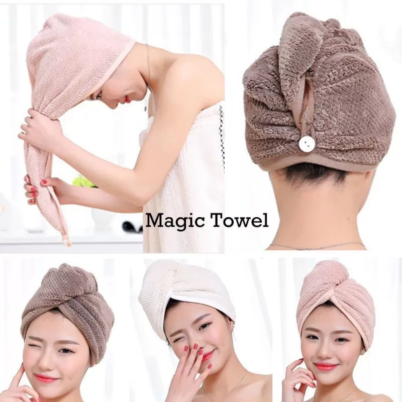 Microfiber Fast-Drying Hair Towel Wrap (Random Colors)