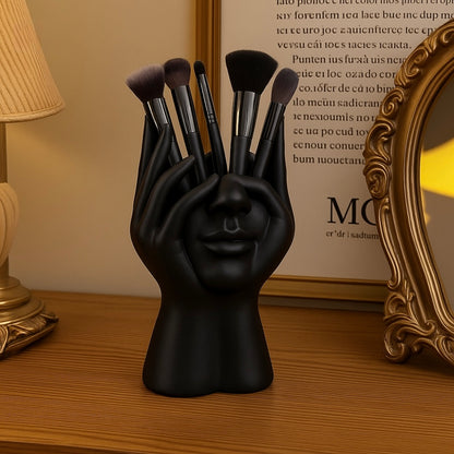 Modern Resin Face & Hand Sculptural Vases