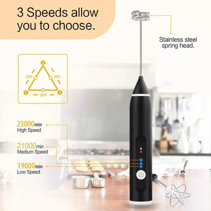 USB Rechargeable Electric Handheld Frother and Whisk
