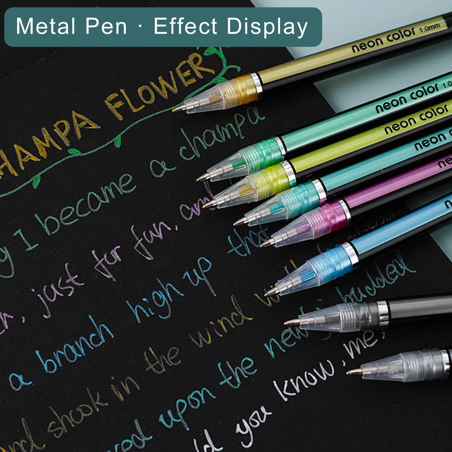 Neon Glitter Gel Pen Set for Art and Coloring 12-Piece (Set)