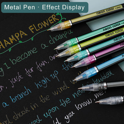 Neon Glitter Gel Pen Set for Art and Coloring 12-Piece (Set)