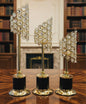 Gleaming Crystal and Gold Accented Candelabra Set (3 Piece)
