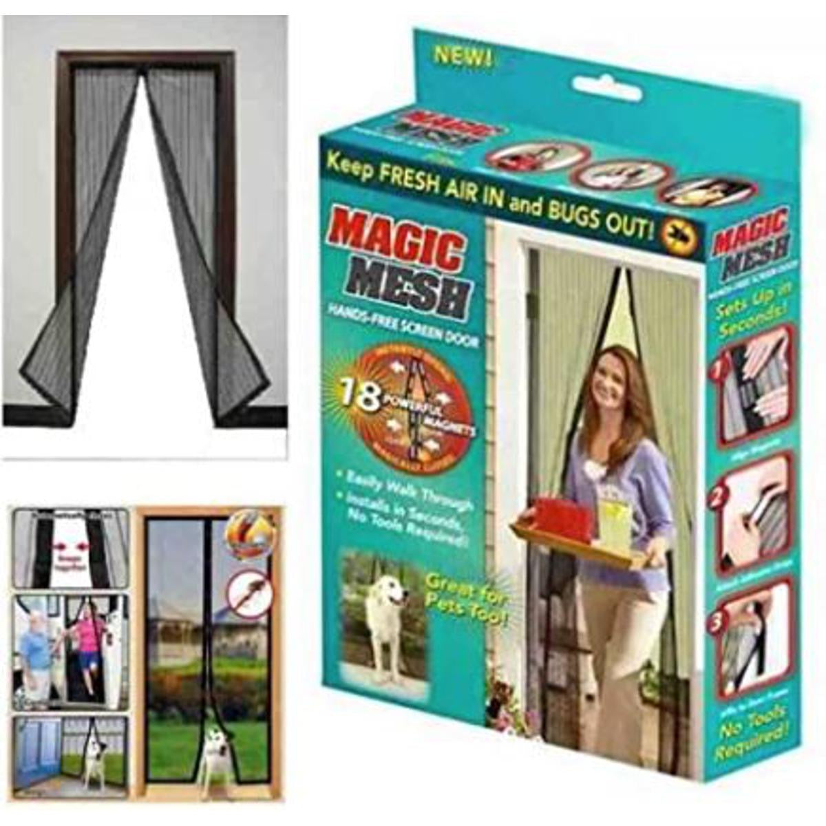 Magic Mesh Hands-Free Magnetic Screen Door