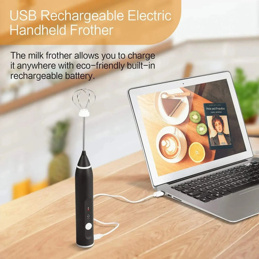 USB Rechargeable Electric Handheld Frother and Whisk