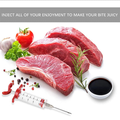Professional Meat Flavor Injector Syringe Kit