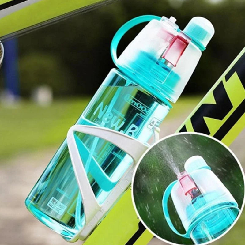2-in-1 Sports Water Bottle with Cooling Mist Spray - Leak-Proof Gym & Outdoor Flask