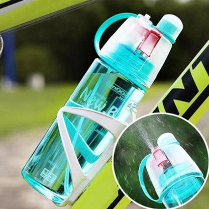 2-in-1 Sports Water Bottle with Cooling Mist Spray - Leak-Proof Gym & Outdoor Flask