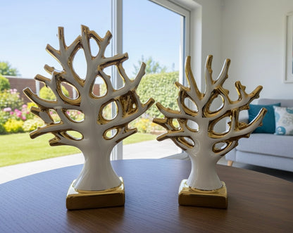 Elegant Ceramic Tree Decor Set (2-Piece)