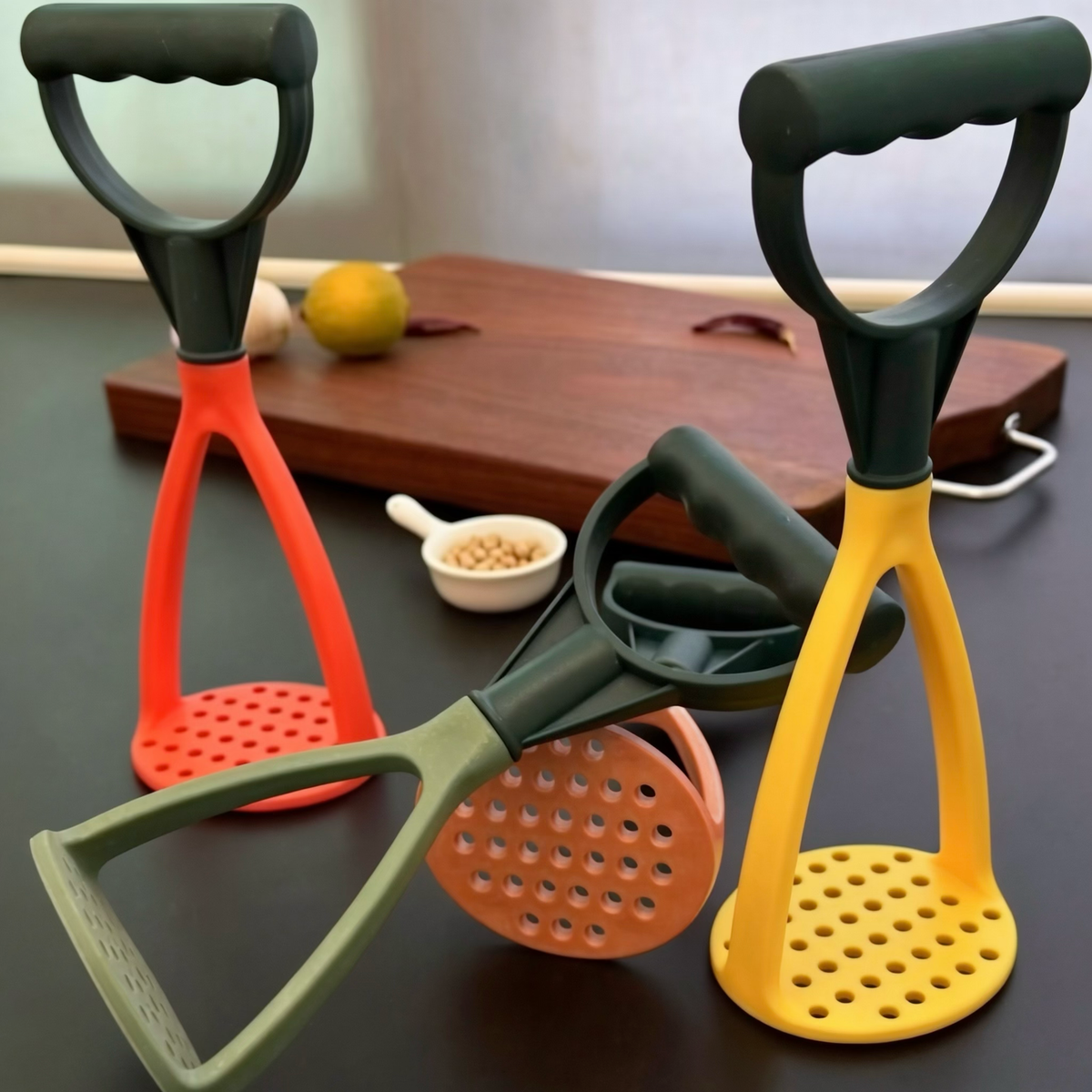 Small Colorful Ergonomic Potato Mashers  Set