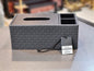 Modern Woven Pattern Tissue Box Holder & Desk Organizer