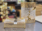 Elegant Gold-Trimmed Crystal Tissue Box & Waste Bin Set