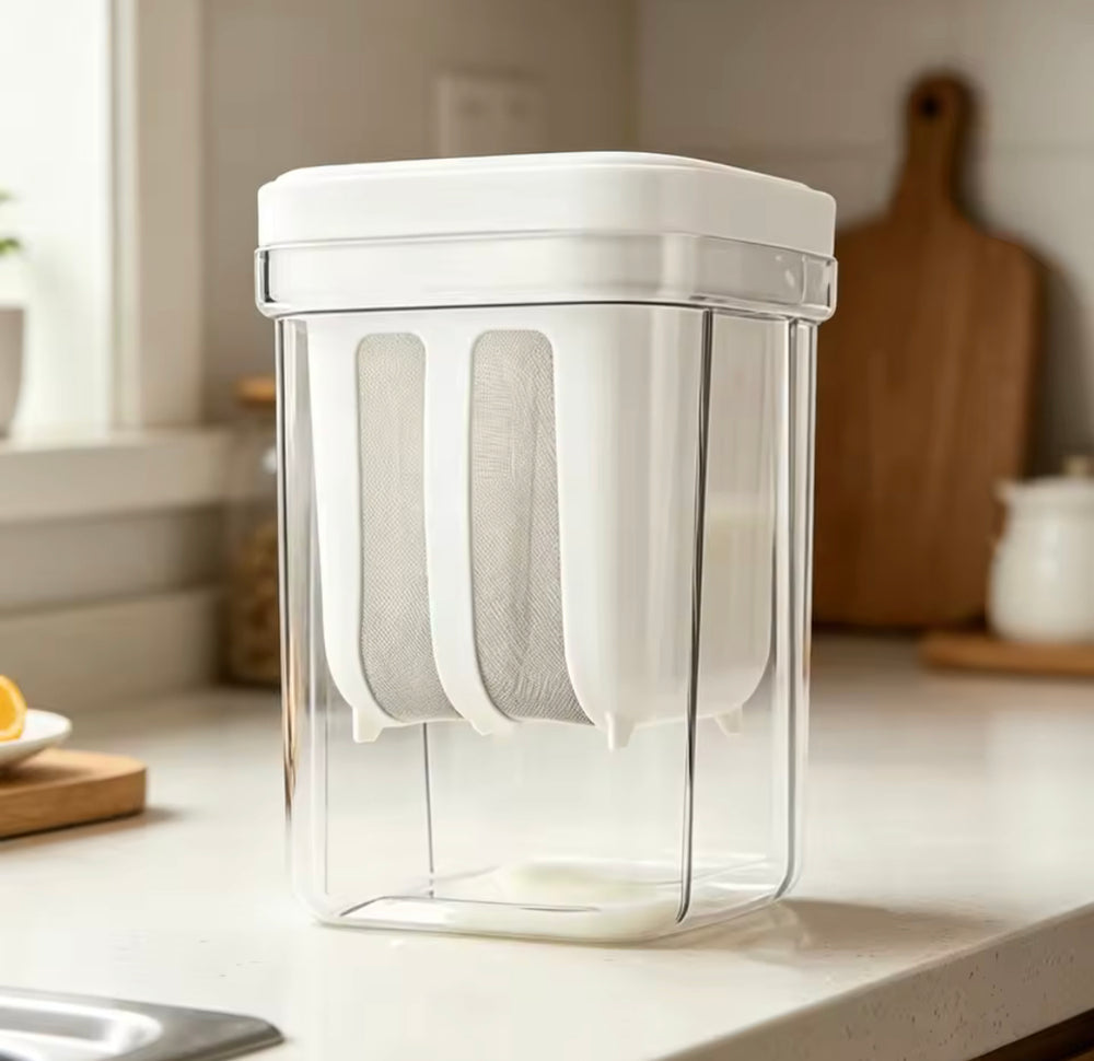 Greek Yogurt Strainer & Whey Separator Container with Fine Mesh Filter