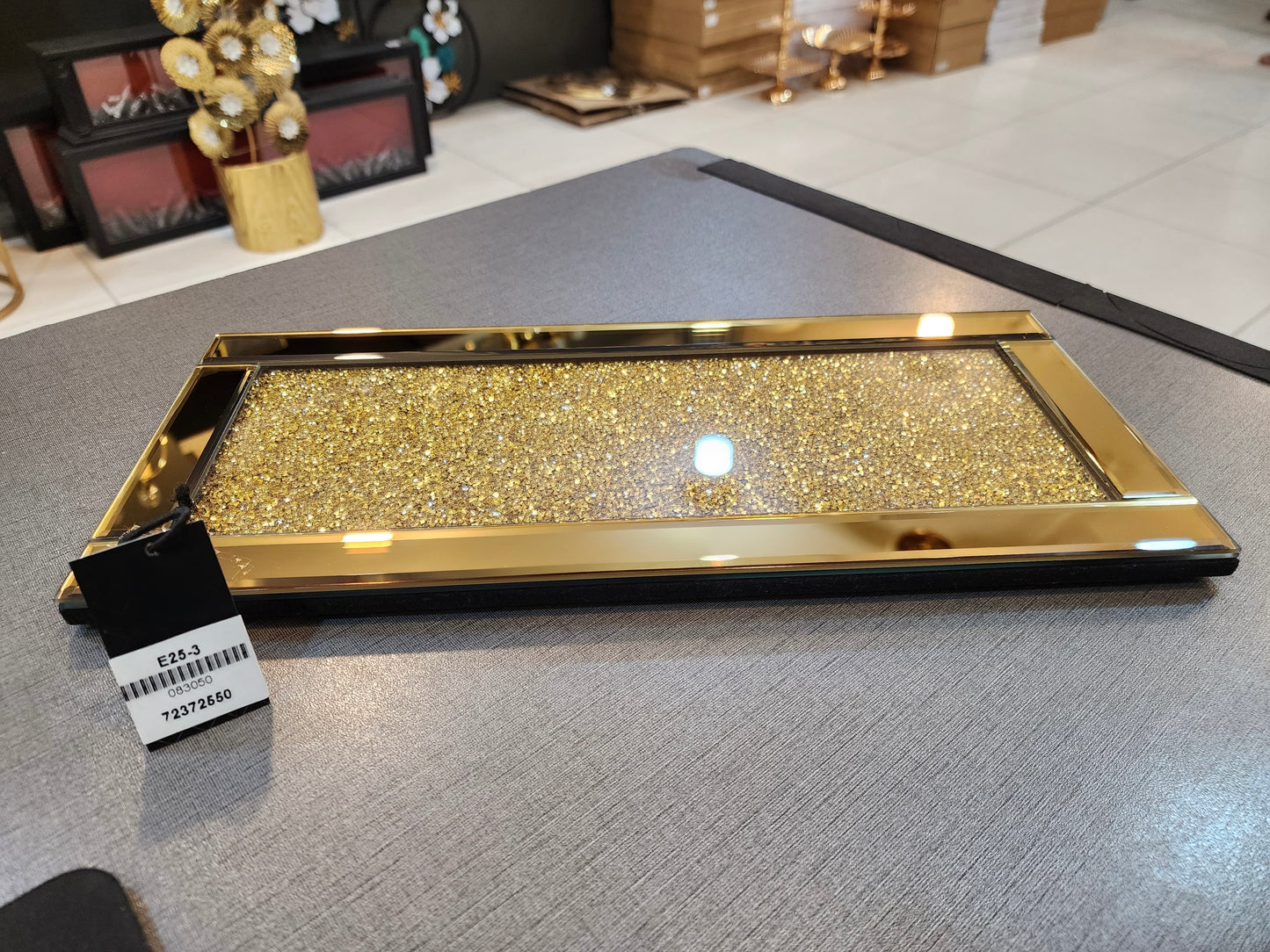 Elegant Gold Mirrored Decorative Tray