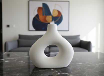 Minimalist Nordic Ceramic Doughnut Vase