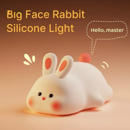 Soft Silicone "Big Face Rabbit" LED Night Light