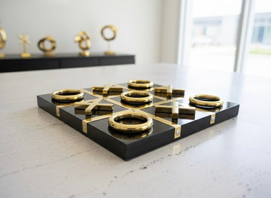 Decorative Tic-Tac-Toe Game Set ( Black & White )