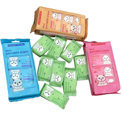 Mini Portable Wet Wipes Value Pack (64 Wipes Total)