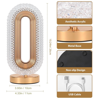 Crystal Acrylic Oval Table Lamp