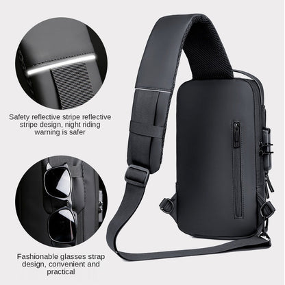 Anti-Theft Waterproof Sling Bag with USB Charging Port