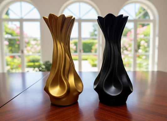 Elegant Wave Design Sculptural Vase