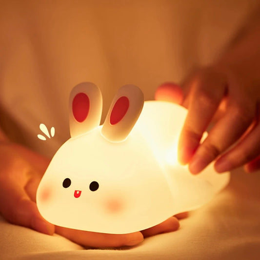 Soft Silicone "Big Face Rabbit" LED Night Light