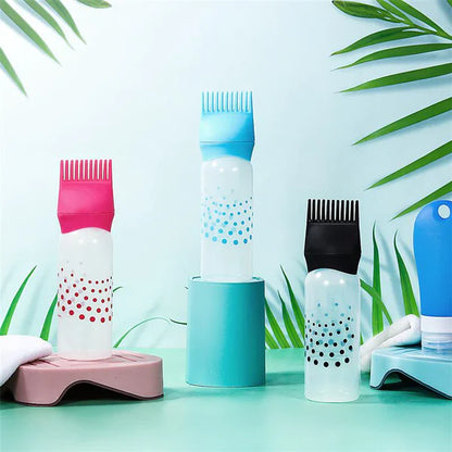 Hair Dye Applicator Bottle with Root Comb Tip