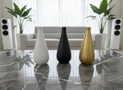 Elegant Ribbed Vase