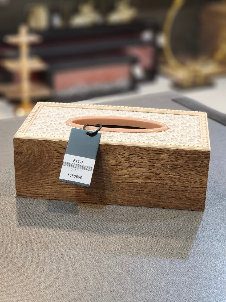 Elegant Wood and Cane Tissue Box