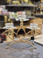 Elegant Three-Tier Crystal and Gold Candelabra (Only In Karachi)